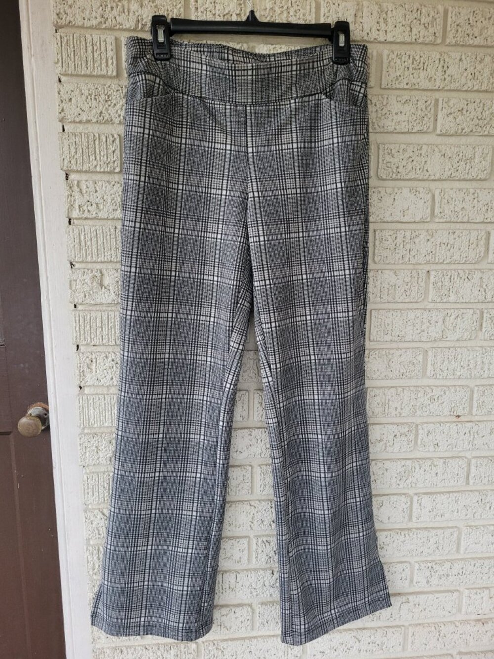 Cato Black White Plaid Pants Size M